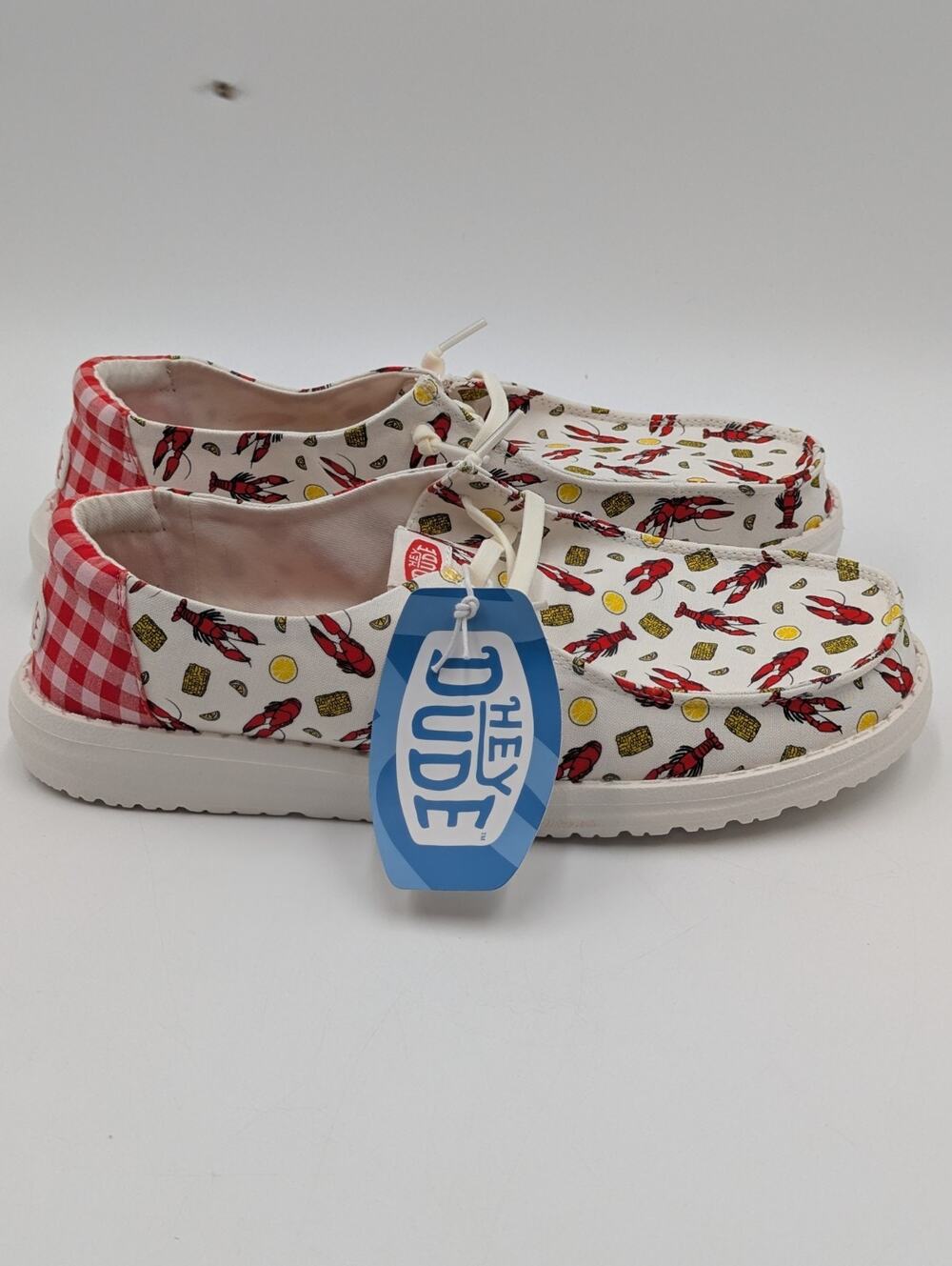 Hey Dude Wendy Womens Size 11 Crawfish Boil Slip-On Shoes White 43958-94S NWT